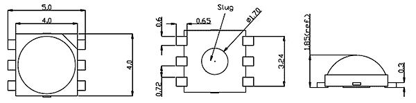 чертеж схема светодиода smd типа crab
