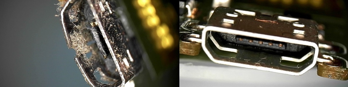 грязь и влага в USB