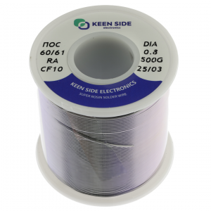Изображение Припой Sn60/Pb40-d0.8-500g flux RA KS10 ПОС 60/61