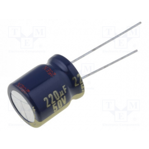 Изображение Конденсатор электролитический низкий импеданс 220uF 50V 20% / EEUFC1H221S