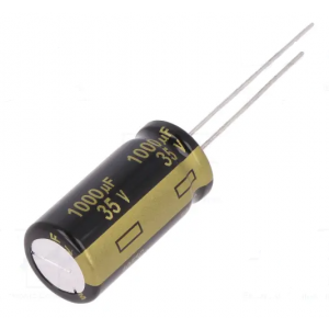 Изображение Конденсатор электролитический низкий импеданс 1000uF 35V 12.5x25 / EEUFM1V102