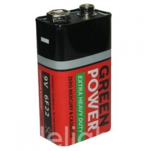 Изображение Батарейка GREEN POWER 9V/R22 / угольно-цинковая, 6F22, 6LR61, 9В