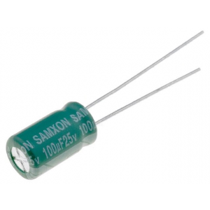 Изображение Конденсатор электролитический низкий импеданс 100uF 25V 20% / GF100/25