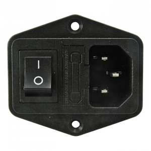 Изображение Разъем питания AC-014 / розеточный блок типа IEC320 с выключателем и предохранителем