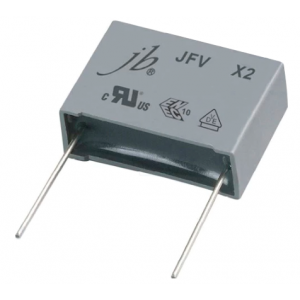 Изображение Конденсатор Class X2 1 uf 305 VAC 10% 31,5x22x13mm Pitch 27,5mm JFV (P/N JFV0A8105K275000B)