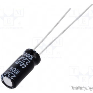 Изображение Конденсатор электролитический 2.2uF 100V 5x11 / PF2A2R2MNN0511U