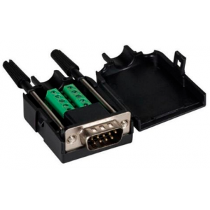 Изображение Разъем D-SUB-DB9-M-RS / вилка 9pin с клеммником в корпусе