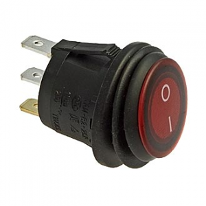 Изображение Клавишный переключатель SB040-12V RED IP65 on-off ф20.2mm