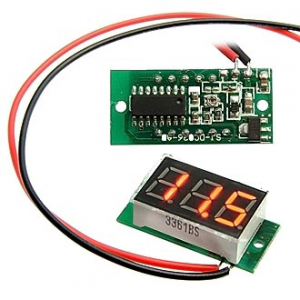 Изображение Вольтметр цифровой 3-Digit module Red LED (2.4-30V)