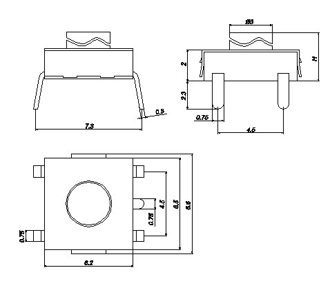 Тактовая кнопка KLS7-TS6609