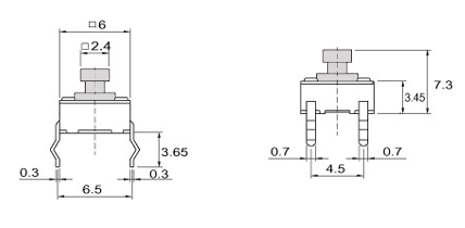 Тактовая кнопка KLS7-TS6603
